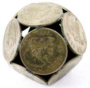 1970's 12 Coins Peso Paperweight