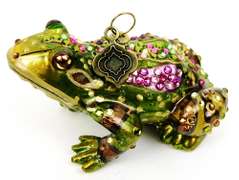 Jay Strongwater Jeweled Toad Ornament with Box