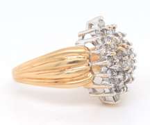 Stunning Yellow Gold Diamond Cluster Ring