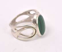 Malachite Ring in Sterling Silver