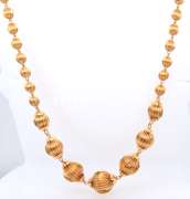 Bright 22KT Fluted Bead Necklace