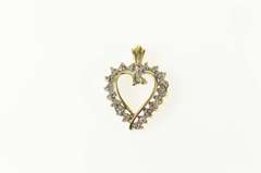 10K Yellow Gold Classic Two Tone Heart Love Symbol Pendant