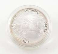 2012 United Kingdom 10 Pounds London Olympic Games 5 Oz Silver - BOX