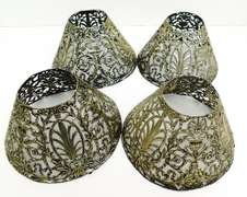 Rare Set of 4 Antique French Metal Lamp Shades
