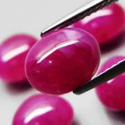 Heated only! 15.64ct top pinkish red Ruby cabochon set