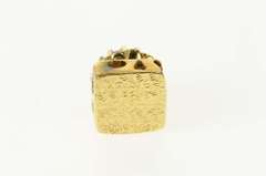 14K Yellow Gold 3D Amethyst Squared Slide Bracelet Charm/Pendant