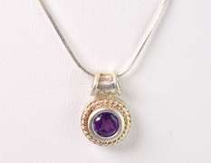 Amethyst Pendant Necklace in Sterling Silver