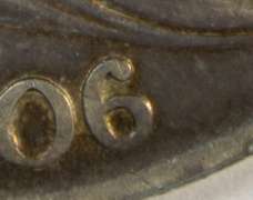 Very scarce 1806 over '5' Draped Bust Half Dollar in VF+