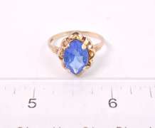 Beautiful Blue Gemstone Ring in Yellow Gold