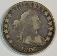 Very scarce 1806 over '5' Draped Bust Half Dollar in VF+