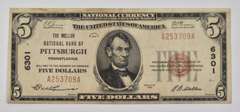 1929 $5 Pittsburgh, PA United States National Currency - 6301
