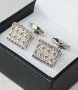 Handsome Pair Jeweled Style Cufflinks By Carelli