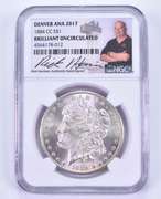 BU 1884-CC Morgan Silver Dollar Denver ANA 2017 Signed Harrison - NGC
