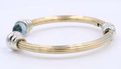 Lovely Blue Topaz Cuff Bracelet in 14kt and Silver