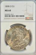 Nearly Gem BU 1898-O Morgan Silver Dollar. NGC MS64