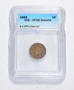 VF25 1888 Indian Head Cent - Details - S-2 RPD, Cleaned - Graded ICG