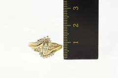 14K Yellow Gold 0.55 Ctw Marquise Diamond Bypass Engagement Ring