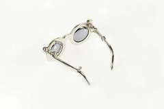 18K White Gold Hematite Diamond Round Sun Glasses Pendant