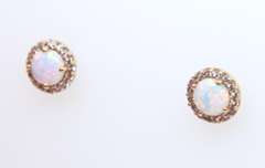 Beautiful Synthetic and Opal Yellow Gold Stud