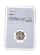 MS67 FT 1947-D Roosevelt Dime - Graded NGC
