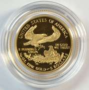 Superb Gem Cameo Proof 2008-W $5 Gold Eagle in box/COA