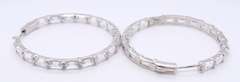 Sterling Silver White Cubic Zirconia Hoop Earrings