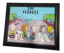 The Peanuts Cast Autographed 16x20 Framed Canvas BAS Witness ACOA