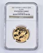 PF69 UCAM 2007 South Africa 50 Rand - 1/2 Oz Gold - Natura Eland NGC