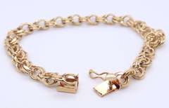 Shining 14KT Double Link Charm Bracelet