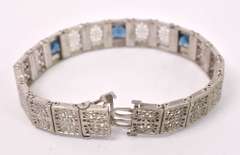 Blue Gemstone Bracelet in Sterling Silver