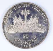 1968 Haiti 25 Gourdes Silver Round - Better