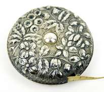 Antique Sterling Repousse Tape Measure