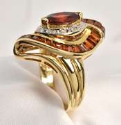 Stunning Marquise & Baguette Garnet Ring