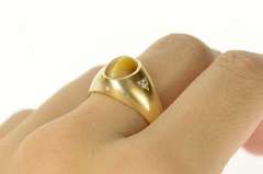 14K Yellow Gold Retro Ornate Tiger's Eye Men's Statement Ring