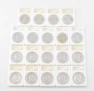Group Of 19 Proof Franklin Half Dollars In Hannes Tulving Holders