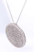 Hypnotic 14KT Diamond Circle Pendant Necklace on Chain