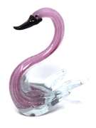 Murano Style Art Glass Swan Figurine