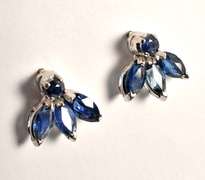 Sapphire Cluster Earrings