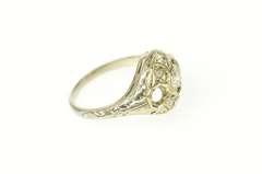 14K White Gold 0.54 Ctw Art Deco Diamond Engagement Ring