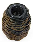 Antique Glass & Wicker Inkwell