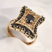 Modern Filigree Sapphire Cluster Ring