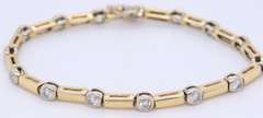 Fabulous Yellow Gold Round Cut Diamond Tennis Bracelet