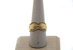 Intercrossing Channel Set Diamond Ring with 14k Gold