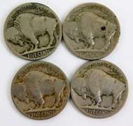 4 U.S. Buffalo Nickels