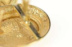 14K Yellow Gold Ornate Repousse Lady Cameo French Clip Earrings