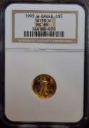 1999 W Eagle G$5 With W NGC MS69