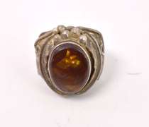Fire Agate Ring in Sterling Silver