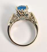 Bold Blue Topaz White Gold Ring