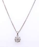 Dazzling White Gold Diamond Cluster Pendant on Chain
