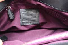 Coach Mia Velvet Optic Black Leather Lurex Carryall